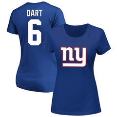 Jaxson Dart New York Giants Women's Plus Size Name & Number Scoop Neck T-Shirt Royal | Fanatics