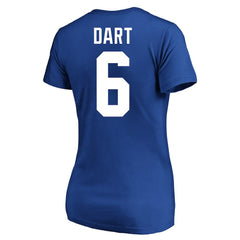 Jaxson Dart New York Giants Women's Plus Size Name & Number Scoop Neck T-Shirt Royal | Fanatics