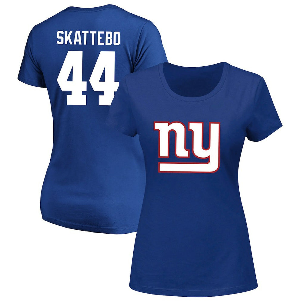 Cam Skattebo New York Giants Women's Plus Size Name & Number Scoop Neck T-Shirt Royal | Fanatics