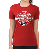 Carolina Hurricanes G-III 4Her by Carl Banks Women's Super-Slim Lightweight Pinstripe Circle Graphic T-Shirt - Red - NHL