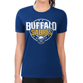 Buffalo Sabres G-III 4Her by Carl Banks Women's Super-Slim Lightweight Pinstripe Circle Graphic T-Shirt - Royal - NHL