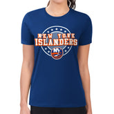 New York Islanders G-III 4Her by Carl Banks Women's Super-Slim Lightweight Pinstripe Circle Graphic T-Shirt - Royal - NHL