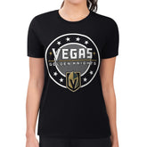 Vegas Golden Knights G-III 4Her by Carl Banks Women's Super-Slim Lightweight Pinstripe Circle Graphic T-Shirt - Black - NHL