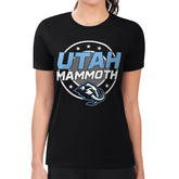 Utah Mammoth G-III 4Her by Carl Banks Women's Super-Slim Lightweight Pinstripe Circle Graphic T-Shirt - Black - NHL