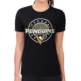 Pittsburgh Penguins G-III 4Her by Carl Banks Women's Super-Slim Lightweight Pinstripe Circle Graphic T-Shirt - Black - NHL