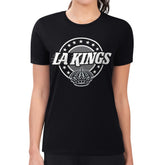 Los Angeles Kings G-III 4Her by Carl Banks Women's Super-Slim Lightweight Pinstripe Circle Graphic T-Shirt - Black - NHL