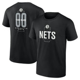 Brooklyn Nets Center Court Name & Number Custom T-Shirt Black - NBA