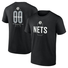 Brooklyn Nets Center Court Name & Number Custom T-Shirt Black - NBA