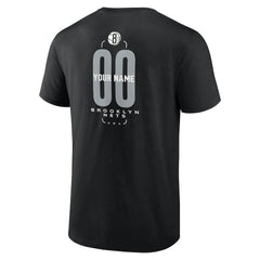 Brooklyn Nets Center Court Name & Number Custom T-Shirt Black - NBA