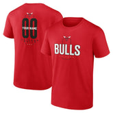 Chicago Bulls Center Court Name & Number Custom T-Shirt Red - NBA