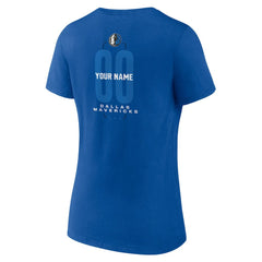 Dallas Mavericks Women's Center Court Name & Number Custom V-Neck T-Shirt Blue - NBA