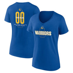 Golden State Warriors Women's Center Court Name & Number Custom V-Neck T-Shirt Royal - NBA