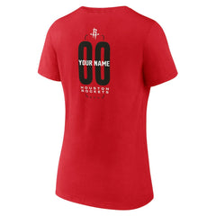 Houston Rockets Women's Center Court Name & Number Custom V-Neck T-Shirt Red - NBA