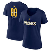 Indiana Pacers Women's Center Court Name & Number Custom V-Neck T-Shirt Navy - NBA
