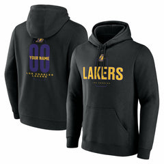 Los Angeles Lakers Center Court Name & Number Custom Hoodie Black - NBA