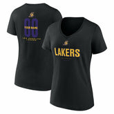 Los Angeles Lakers Women's Center Court Name & Number Custom V-Neck T-Shirt Black - NBA