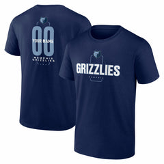 Memphis Grizzlies Center Court Name & Number Custom T-Shirt Navy - NBA