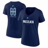 Memphis Grizzlies Women's Center Court Name & Number Custom V-Neck T-Shirt Navy - NBA