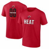 Miami Heat Center Court Name & Number Custom T-Shirt Red - NBA