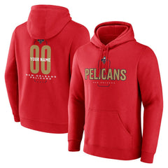 New Orleans Pelicans Center Court Name & Number Custom Hoodie Red - NBA