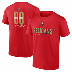 New Orleans Pelicans Center Court Name & Number Custom T-Shirt Red - NBA