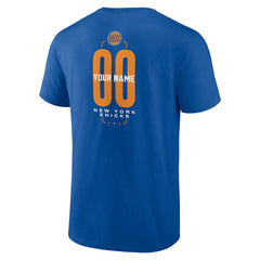 New York Knicks Center Court Name & Number Custom T-Shirt Blue - NBA
