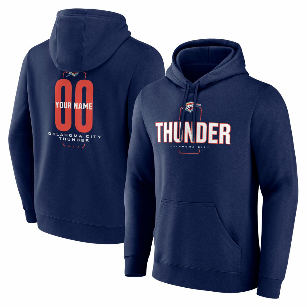Oklahoma City Thunder Center Court Name & Number Custom Hoodie Navy - NBA