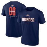 Oklahoma City Thunder Center Court Name & Number Custom T-Shirt Navy - NBA