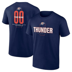 Oklahoma City Thunder Center Court Name & Number Custom T-Shirt Navy - NBA
