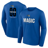 Orlando Magic Center Court Name & Number Custom Long Sleeve T-Shirt Blue - NBA