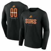Phoenix Suns Center Court Name & Number Custom Long Sleeve T-Shirt Black - NBA