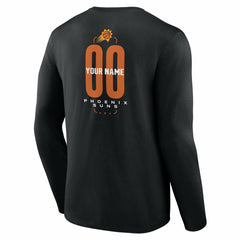 Phoenix Suns Center Court Name & Number Custom Long Sleeve T-Shirt Black - NBA