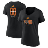 Phoenix Suns Women's Center Court Name & Number Custom V-Neck T-Shirt Black - NBA