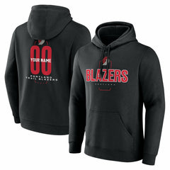 Portland Trail Blazers Center Court Name & Number Custom Hoodie Black - NBA