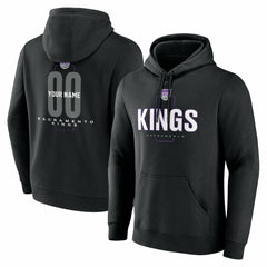 Sacramento Kings Center Court Name & Number Custom Hoodie Black - NBA
