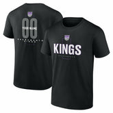 Sacramento Kings Center Court Name & Number Custom T-Shirt Black - NBA