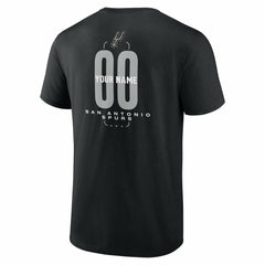 San Antonio Spurs Center Court Name & Number Custom T-Shirt Black - NBA