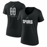 San Antonio Spurs Women's Center Court Name & Number Custom V-Neck T-Shirt Black - NBA