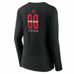 Toronto Raptors Women's Center Court Name & Number Custom Long Sleeve V-Neck T-Shirt Black - NBA