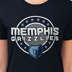 Memphis Grizzlies G-III 4Her by Carl Banks Women's Super-Slim Lightweight Pinstripe Circle Graphic T-Shirt Navy - NBA