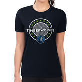 Minnesota Timberwolves G-III 4Her by Carl Banks Women's Super-Slim Lightweight Pinstripe Circle Graphic T-Shirt Navy - NBA