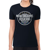 New Orleans Pelicans G-III 4Her by Carl Banks Women's Super-Slim Lightweight Pinstripe Circle Graphic T-Shirt Navy - NBA
