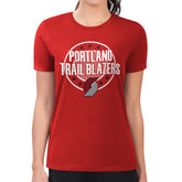 Portland Trail Blazers G-III 4Her by Carl Banks Women's Super-Slim Lightweight Pinstripe Circle Graphic T-Shirt Red - NBA