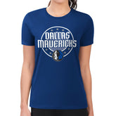Dallas Mavericks G-III 4Her by Carl Banks Women's Super-Slim Lightweight Pinstripe Circle Graphic T-Shirt Blue - NBA