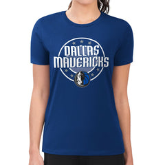 Dallas Mavericks G-III 4Her by Carl Banks Women's Super-Slim Lightweight Pinstripe Circle Graphic T-Shirt Blue - NBA