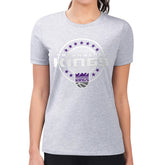 Sacramento Kings G-III 4Her by Carl Banks Women's Super-Slim Lightweight Pinstripe Circle Graphic T-Shirt Gray - NBA
