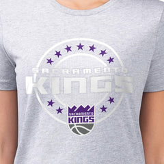 Sacramento Kings G-III 4Her by Carl Banks Women's Super-Slim Lightweight Pinstripe Circle Graphic T-Shirt Gray - NBA