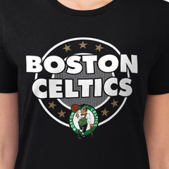 Boston Celtics G-III 4Her by Carl Banks Women's Super-Slim Lightweight Pinstripe Circle Graphic T-Shirt Black - NBA