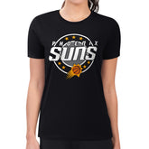 Phoenix Suns G-III 4Her by Carl Banks Women's Super-Slim Lightweight Pinstripe Circle Graphic T-Shirt Black - NBA