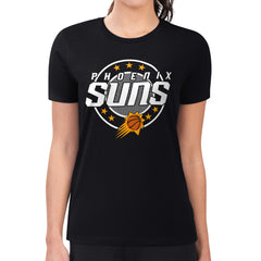 Phoenix Suns G-III 4Her by Carl Banks Women's Super-Slim Lightweight Pinstripe Circle Graphic T-Shirt Black - NBA
